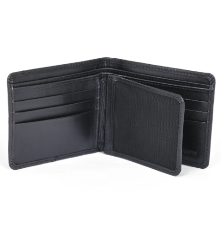 Black Plain 100% Leather Wallet