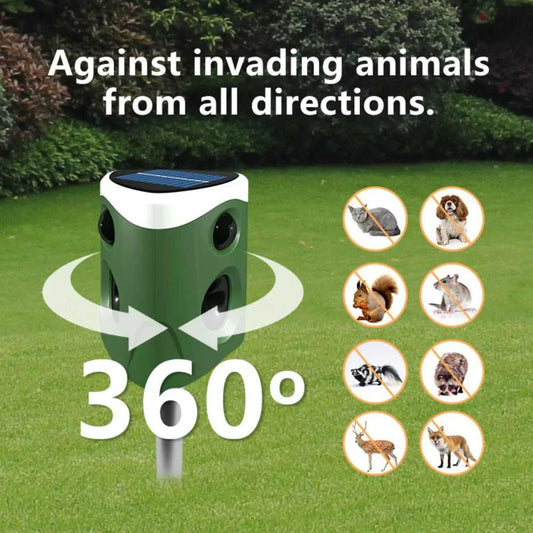 360° Animal Repellent Deterrent – 3-in-1 Ultrasonic, Motion Sensor & Flash Light Pest Control