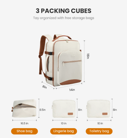 4Pcs, 40/50L Freyja Laptop Travel Backpack, 17" 18"