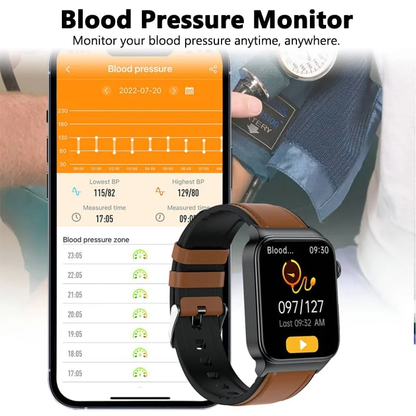 Blood Glucose Smart Watch ECG+PPG Heart Rate Blood Pressure Health Watches