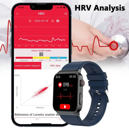 Blood Glucose Smart Watch ECG+PPG Heart Rate Blood Pressure Health Watches