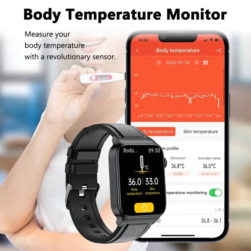 Blood Glucose Smart Watch ECG+PPG Heart Rate Blood Pressure Health Watches