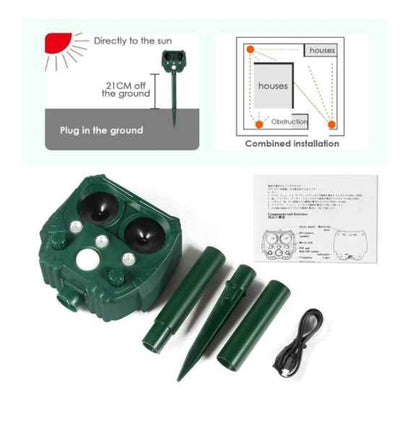 Solar-Powered Ultrasonic Deer Repeller - Protect Your Garden Naturally
